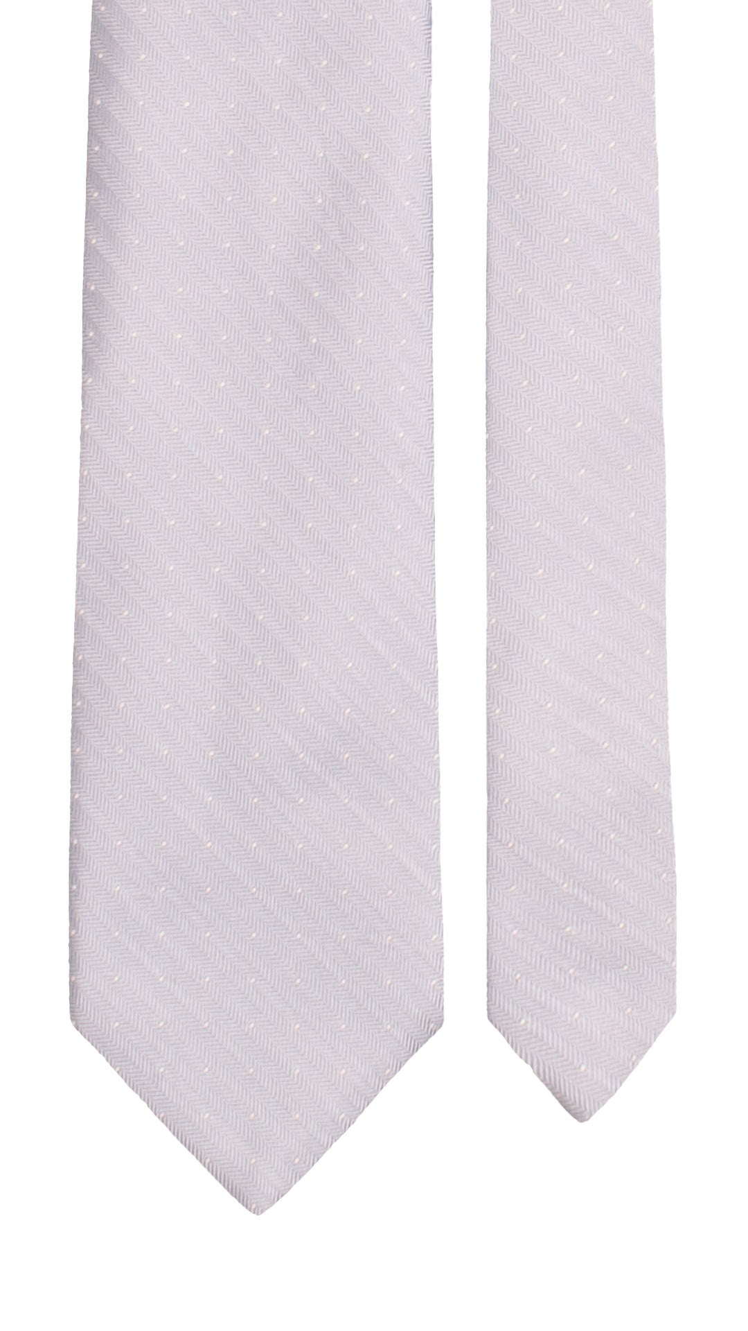 Cravatta di Seta Celeste Polvere Punto a Spillo Bianco 7535 Made in Italy Graffeo Cravatte Pala