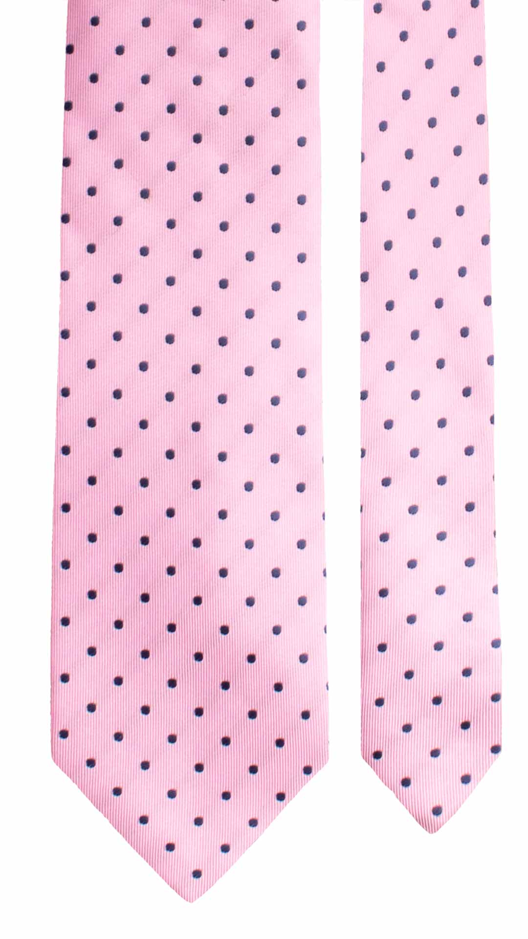 Cravatta di Seta Color Orchidea a Pois Blu 2043 Graffeo Cravatte Made in Italy Pala