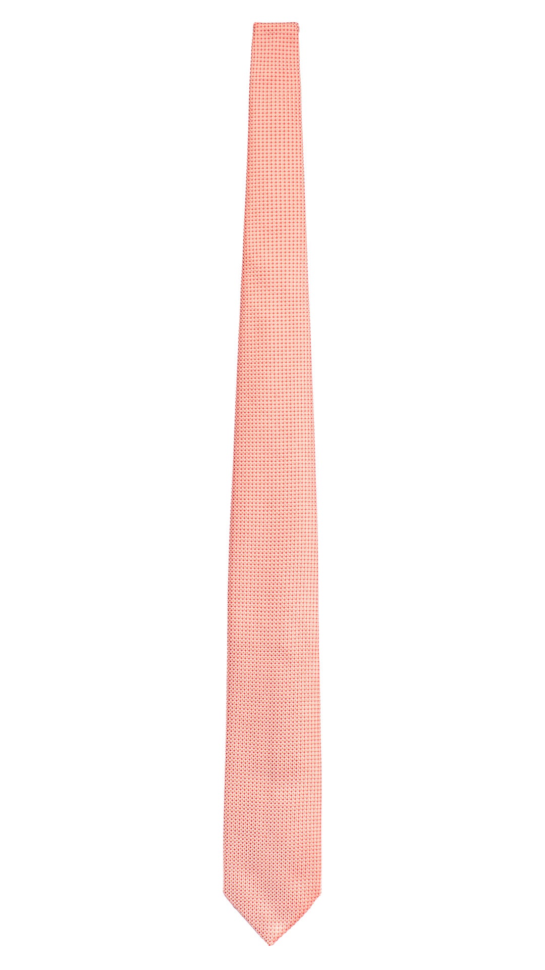 Cravatta di Seta Fantasia Rosa Salmone Rosso Bianco 7631 Made in Italy Graffeo Cravatte Intera