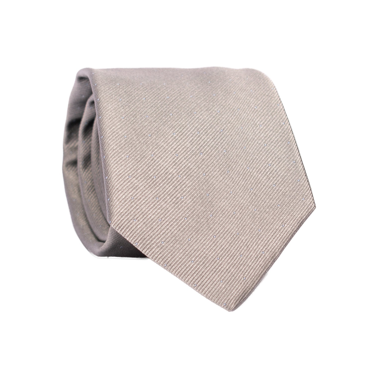 Cravatta di Seta Grigia Punto a Spillo Celeste 7159 Graffeo Cravatte Made in Italy Rotolo