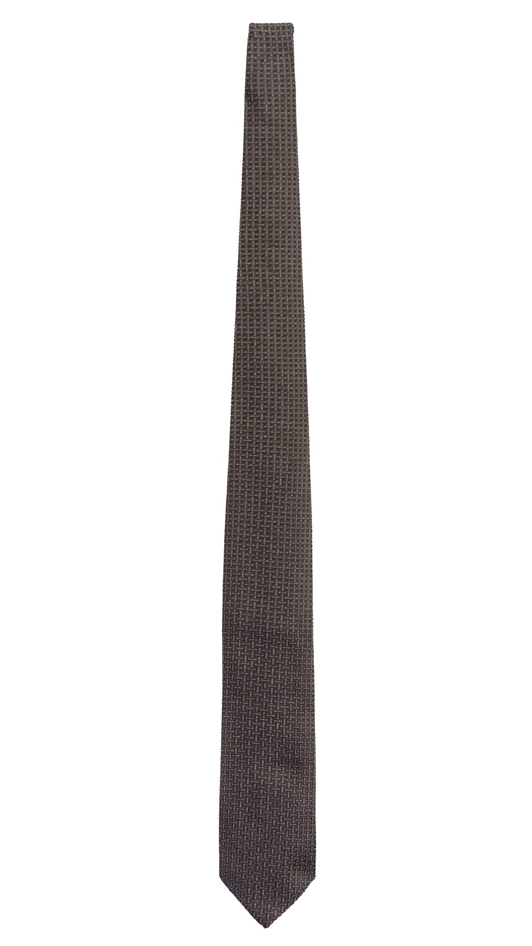 Cravatta di Seta Grigio Antracite Fantasia Blu Grigio AN7725 Made in Italy Graffeo Cravatte Intera