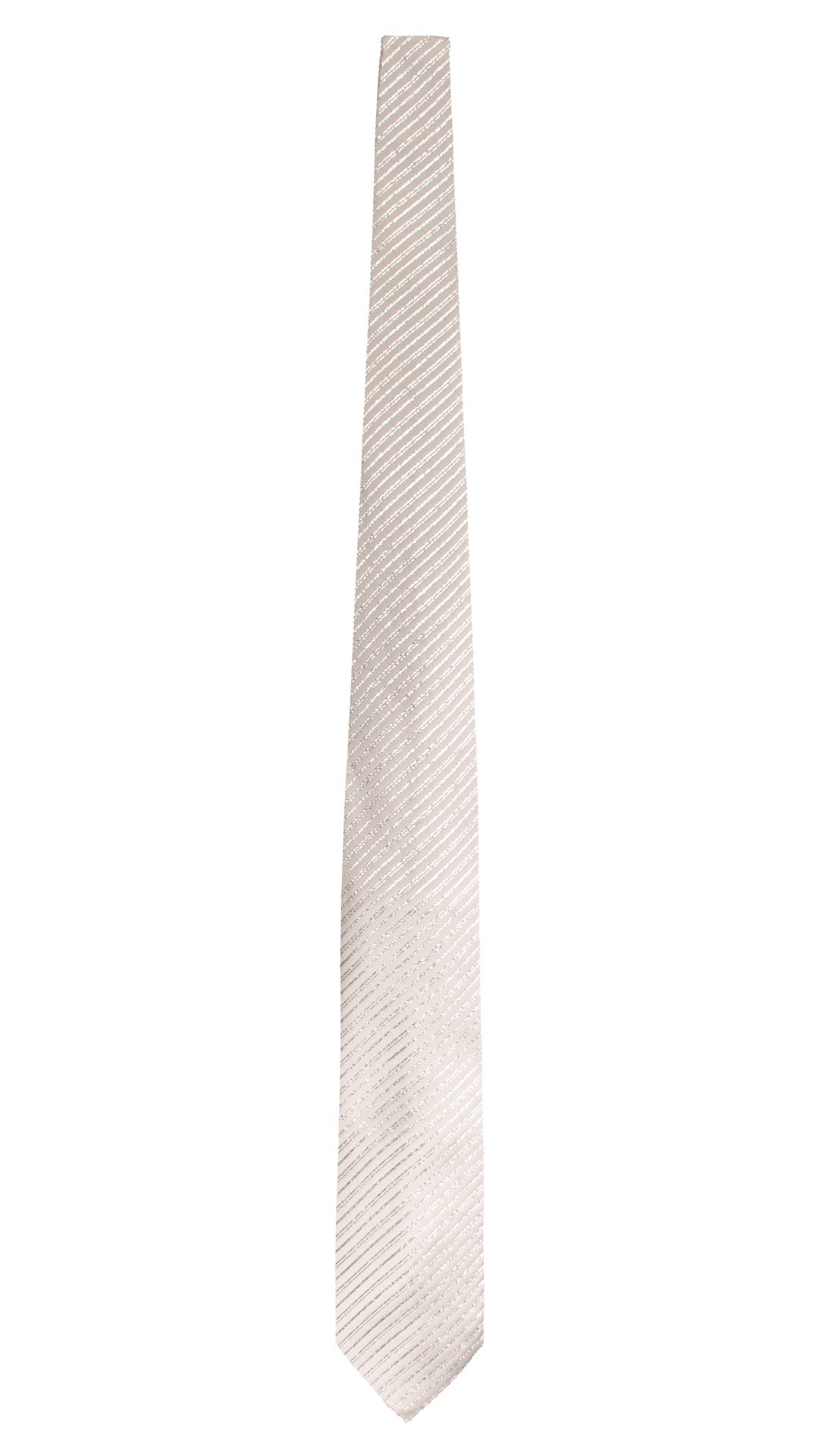Cravatta di Seta Grigio Argento Tinta Unita Lurex 1710 Graffeo Cravatte Made in Italy Intera