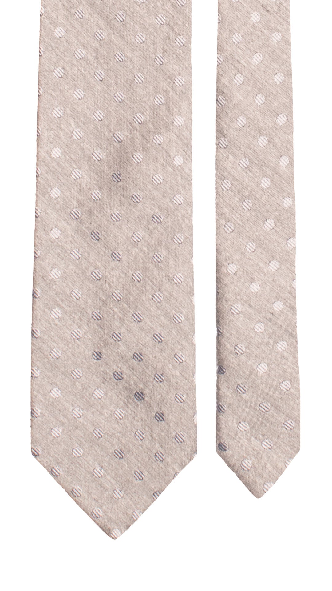 Cravatta di Seta Grigio Argento a Pois Tono su Tono AN7605 Made in Italy Graffeo Cravatte Pala