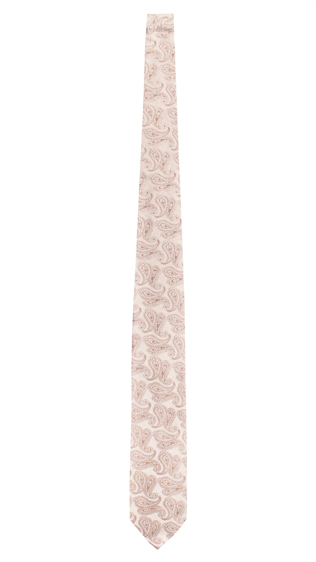 Cravatta di Seta Grigio Chiaro Paisley Tortora AN7646 Made in Italy Graffeo Cravatte Intera