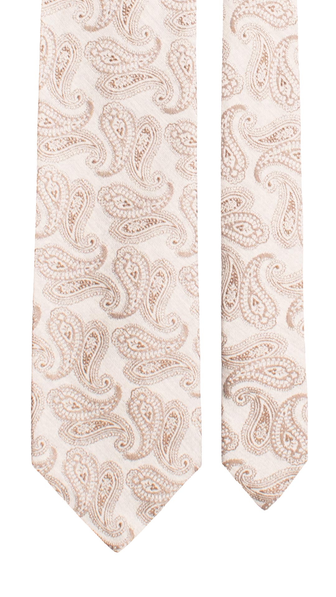 Cravatta di Seta Grigio Chiaro Paisley Tortora AN7646 Made in Italy Graffeo Cravatte Pala