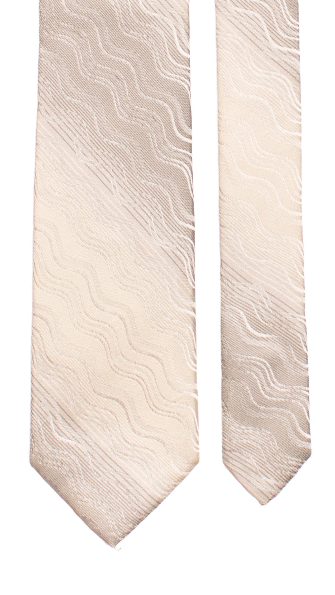 Cravatta di Seta Grigio Scuro Bianco Sporco Fantasia Grigia 7220 Graffeo Cravatte Made in Italy Pala