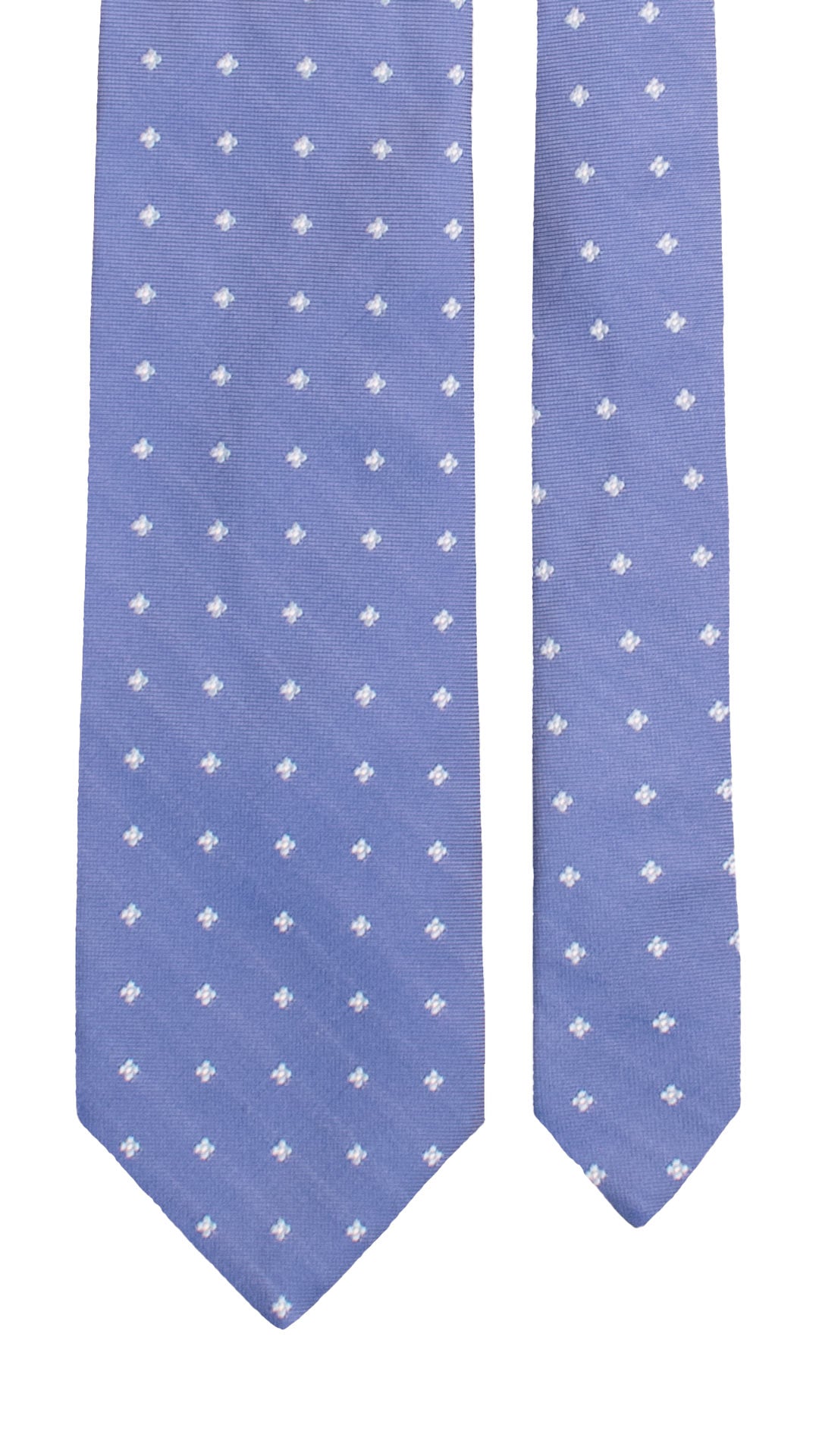 Cravatta di Seta Lavanda Fantasia Celeste Bianco 7549 Made in Italy Graffeo Cravatte Pala