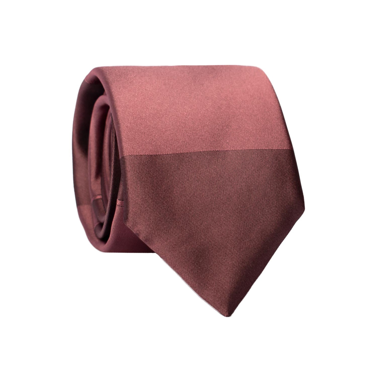 Cravatta di Seta Malva Scuro con Righe Orizzontali Tono su Tono 7288 Graffeo Cravatte Made in Italy Rotolo