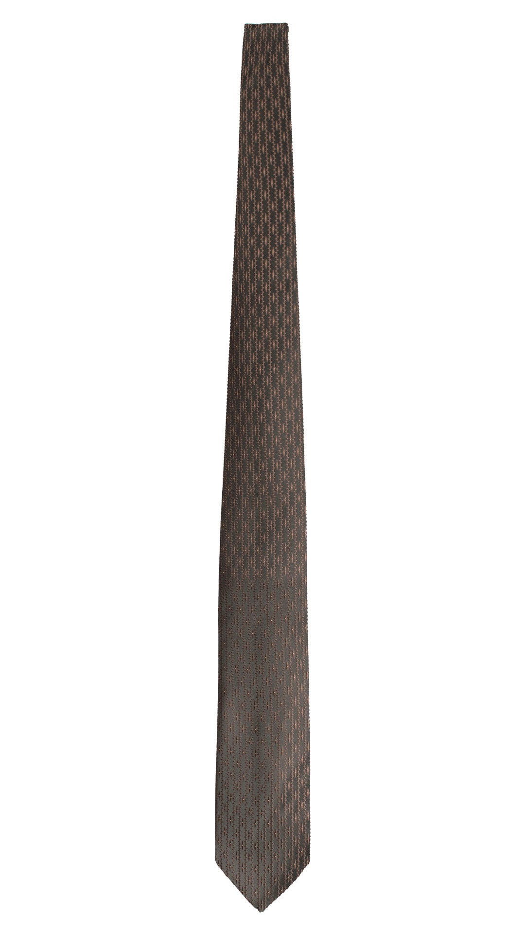 Cravatta di Seta Marrone Bruciato Fantasia Marrone 1687 Graffeo Cravatte Made in Italy Intera