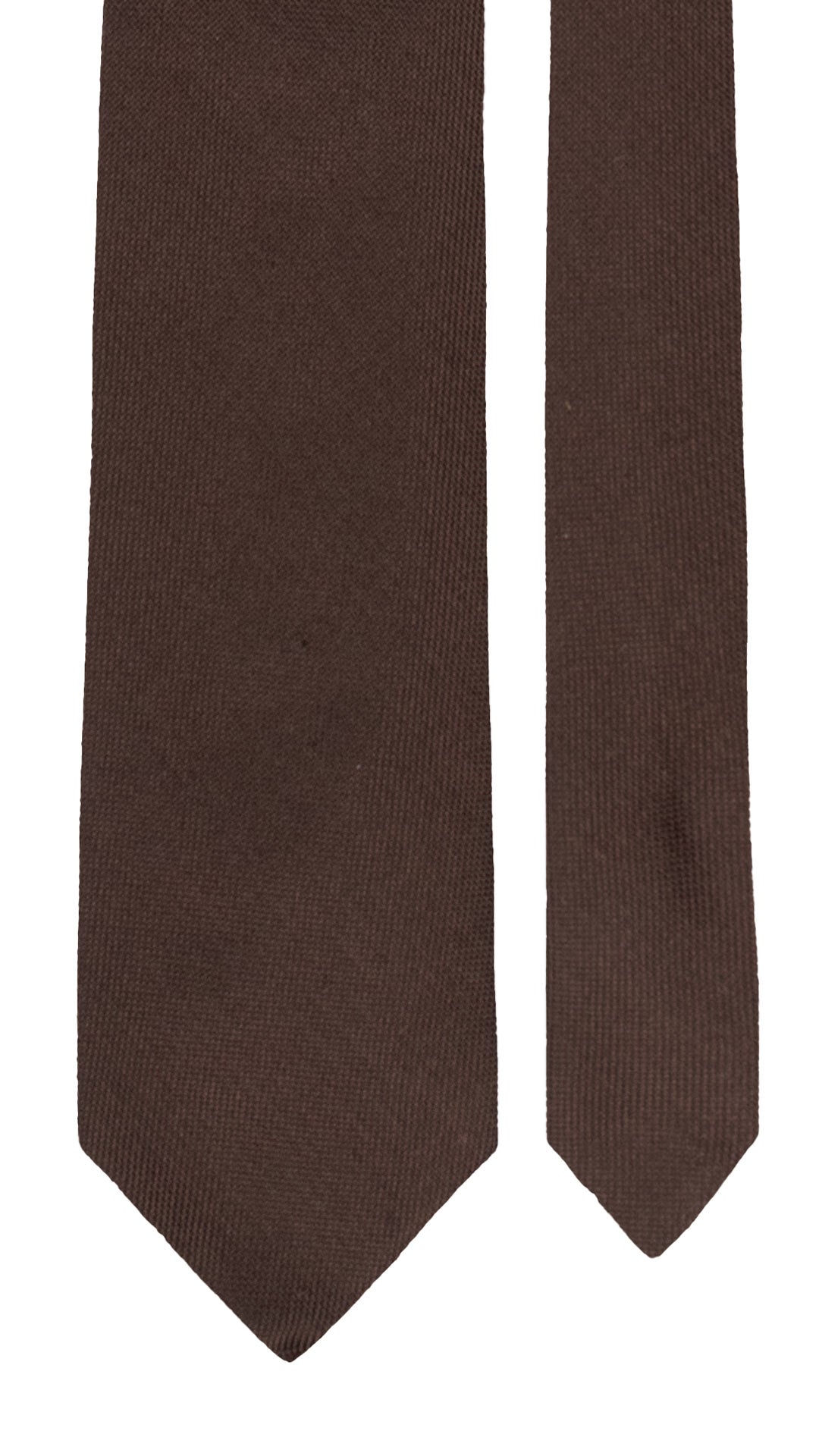Cravatta di Seta Marrone Bruciato Tinta Unita 7555 Made in Italy Graffeo Cravatte Pala