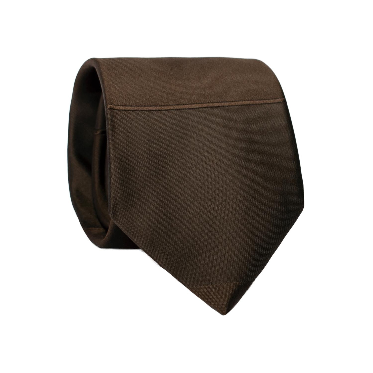 Cravatta di Seta Marrone Bruciato con Righe Orizzontali Tono su Tono 7293 Graffeo Cravatte Made in Italy Rotolo