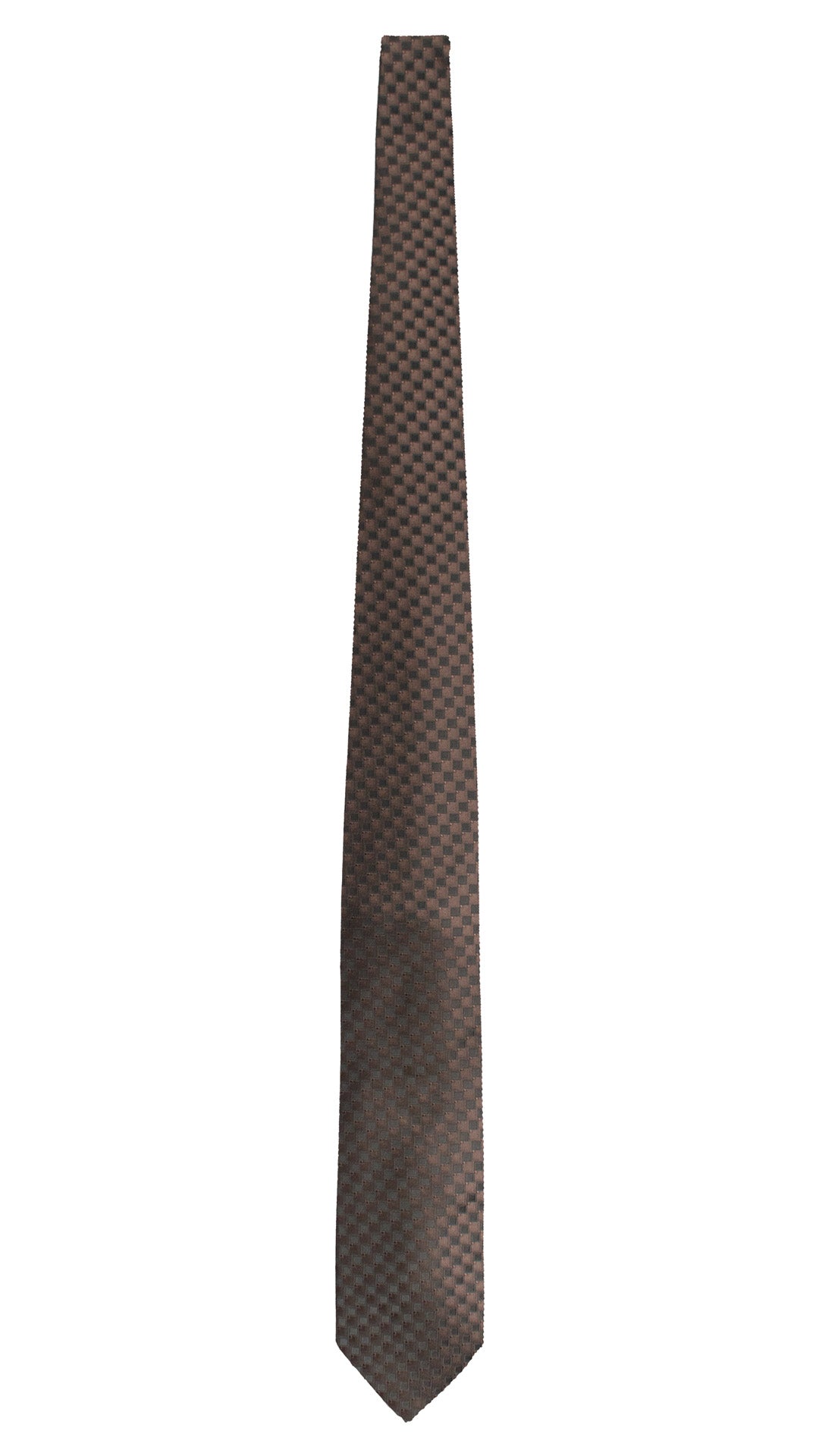 Cravatta di Seta Marrone Fantasia Marrone Bruciato 1658 Graffeo Cravatte Made in Italy Intera