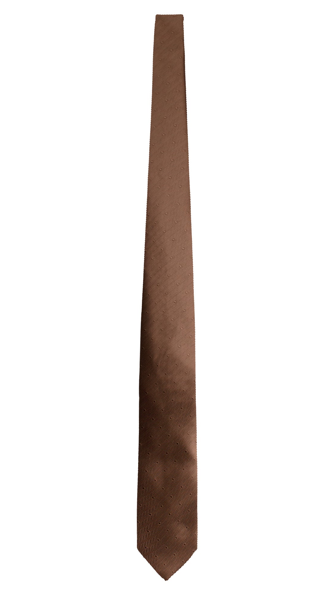 Cravatta di Seta Marrone Fantasia Tono su Tono 1804 Graffeo Cravatte Made in Italy Intera