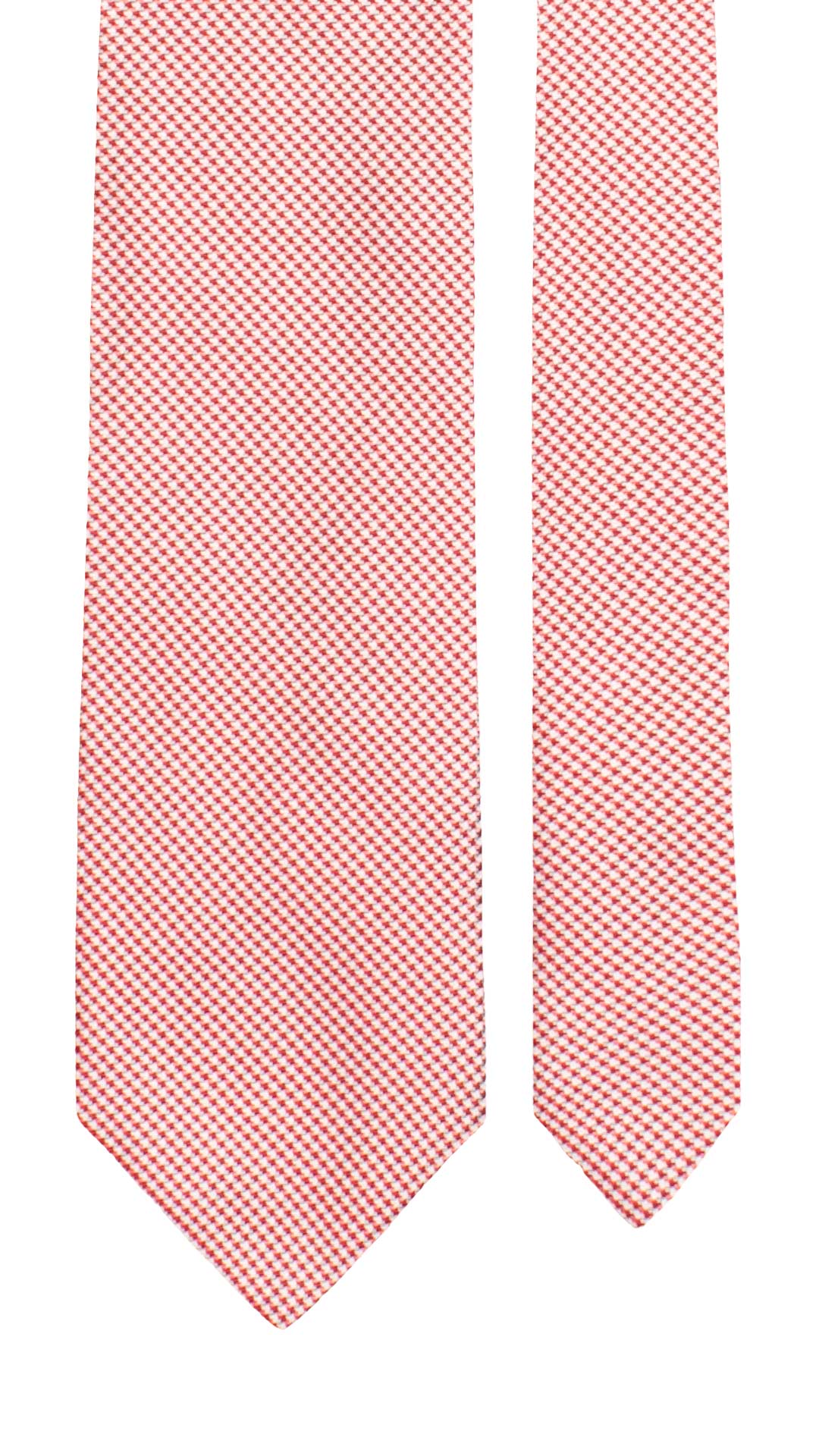 Cravatta di Seta Pied de Poule Bianco Rosso Nero 7621 Made in Italy Graffeo Cravatte Pala