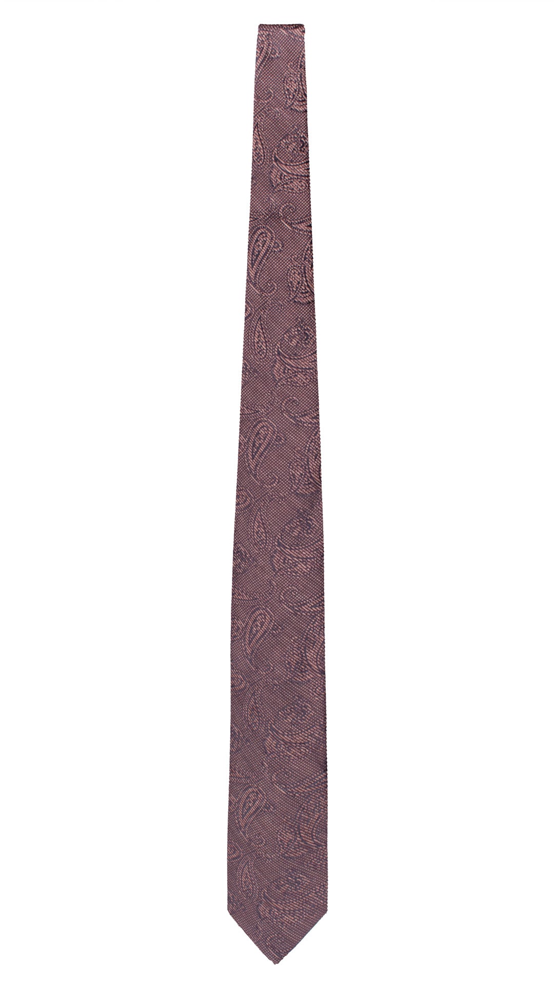Cravatta di Seta Rosa Antico Paisley Blu Notte AN7638 Made in Italy Graffeo Cravatte Intera