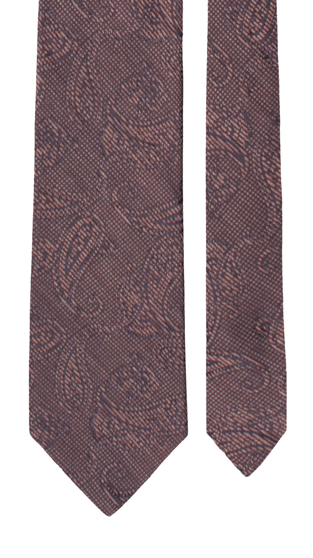 Cravatta di Seta Rosa Antico Paisley Blu Notte AN7638 Made in Italy Graffeo Cravatte Pala