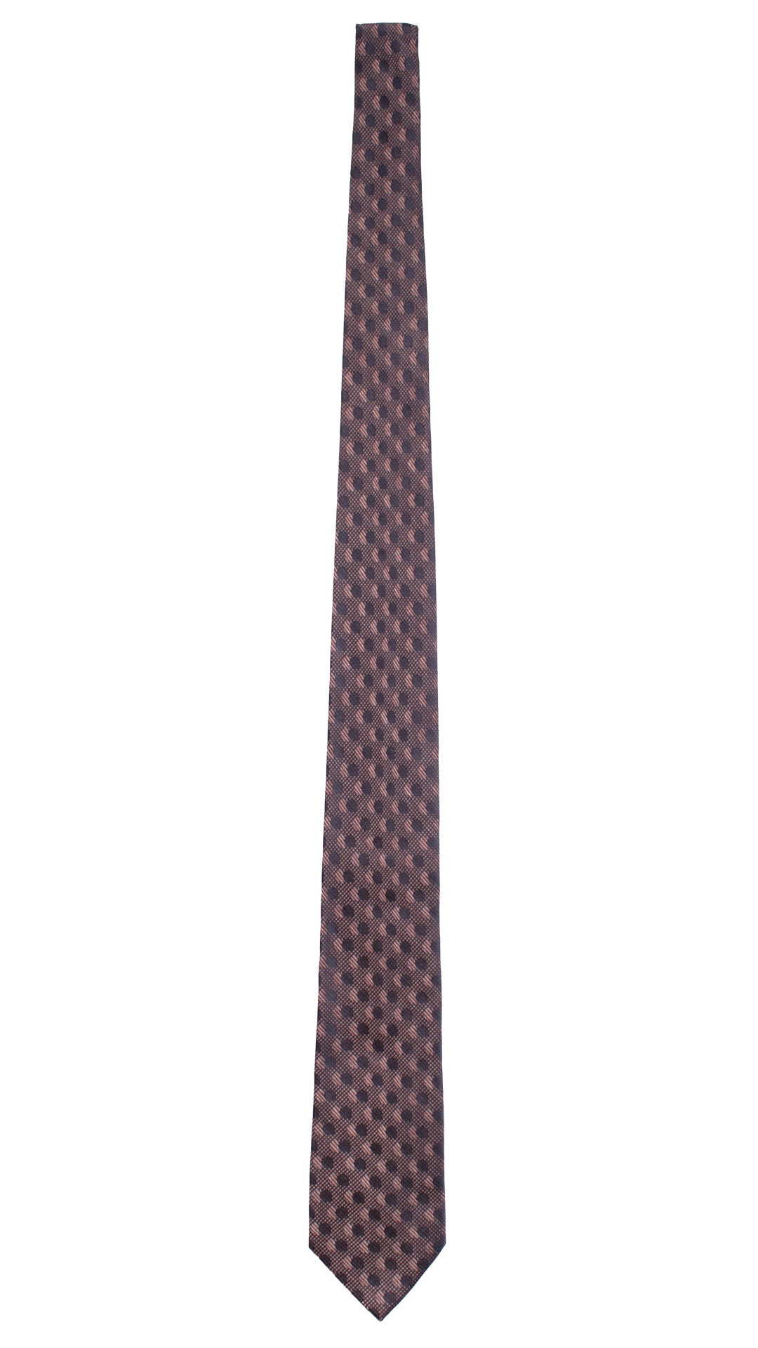 Cravatta di Seta Rosa Antico a Pois Blu 7491 Made in Italy Graffeo Cravatte Intera