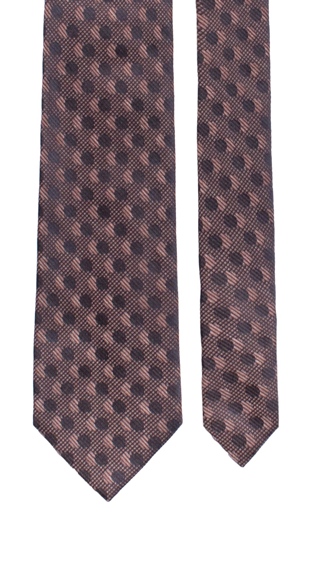 Cravatta di Seta Rosa Antico a Pois Blu 7491 Made in Italy Graffeo Cravatte Pala