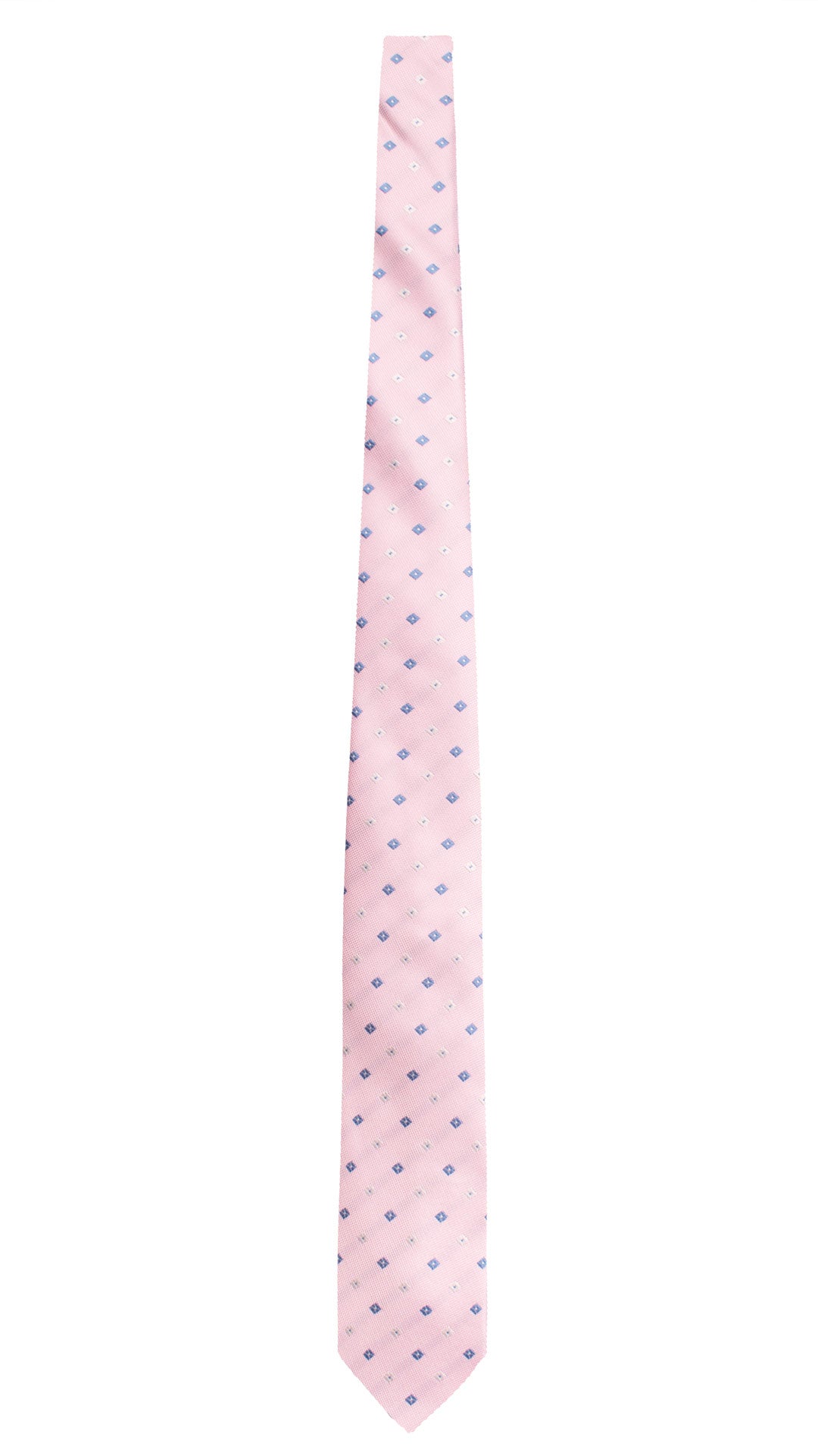 Cravatta di Seta Rosa Fantasia Avio Bianco 1912 Graffeo Cravatte Made in Italy Intera