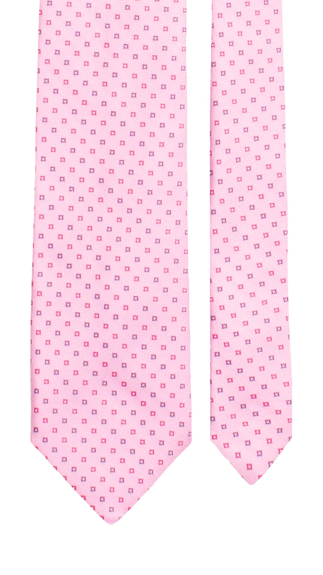 Cravatta di Seta Rosa Fantasia Magenta Viola 7564 Made in Italy Graffeo Cravatte Pala