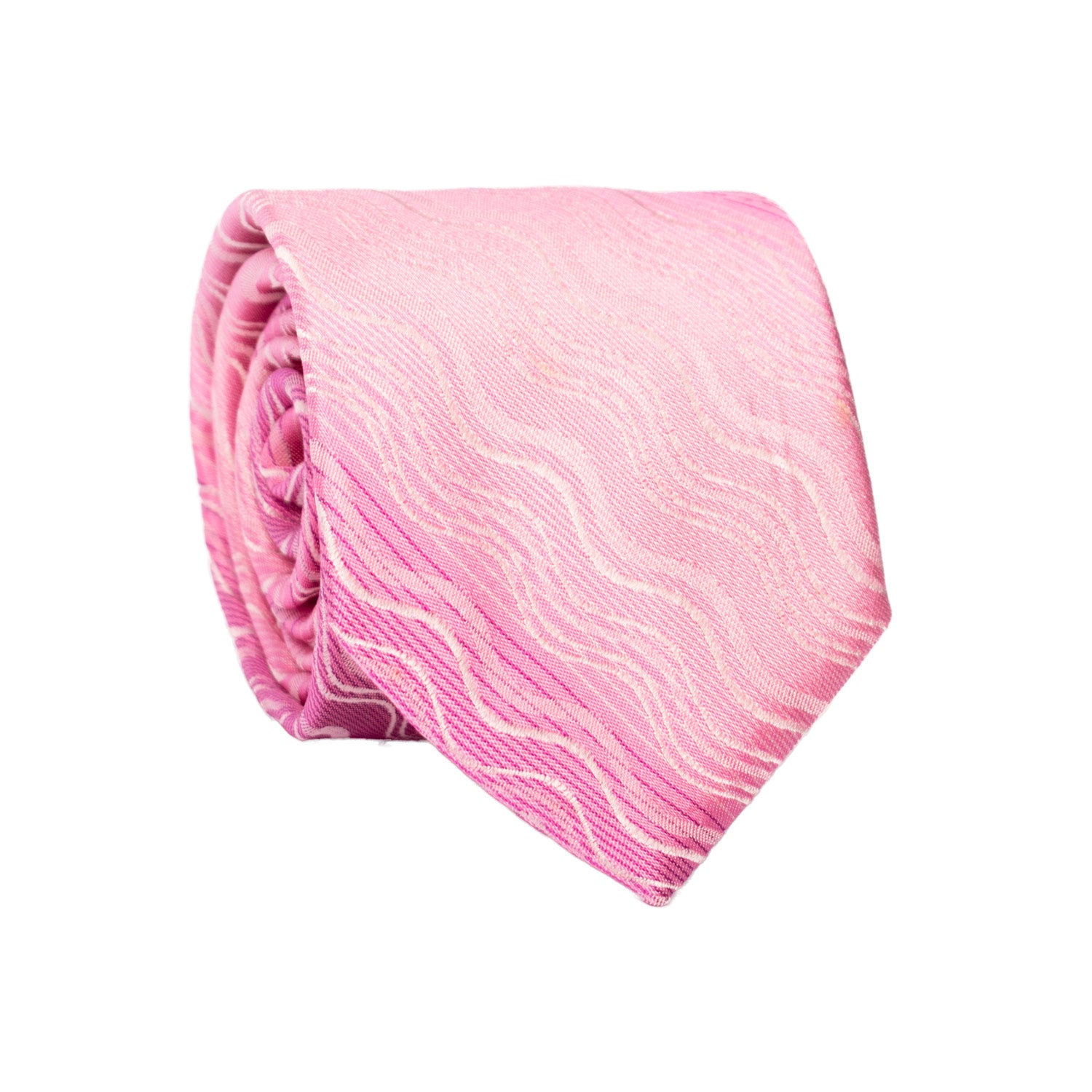 Cravatta di Seta Rosa Malva Fantasia Grigia 7217 Rotolo