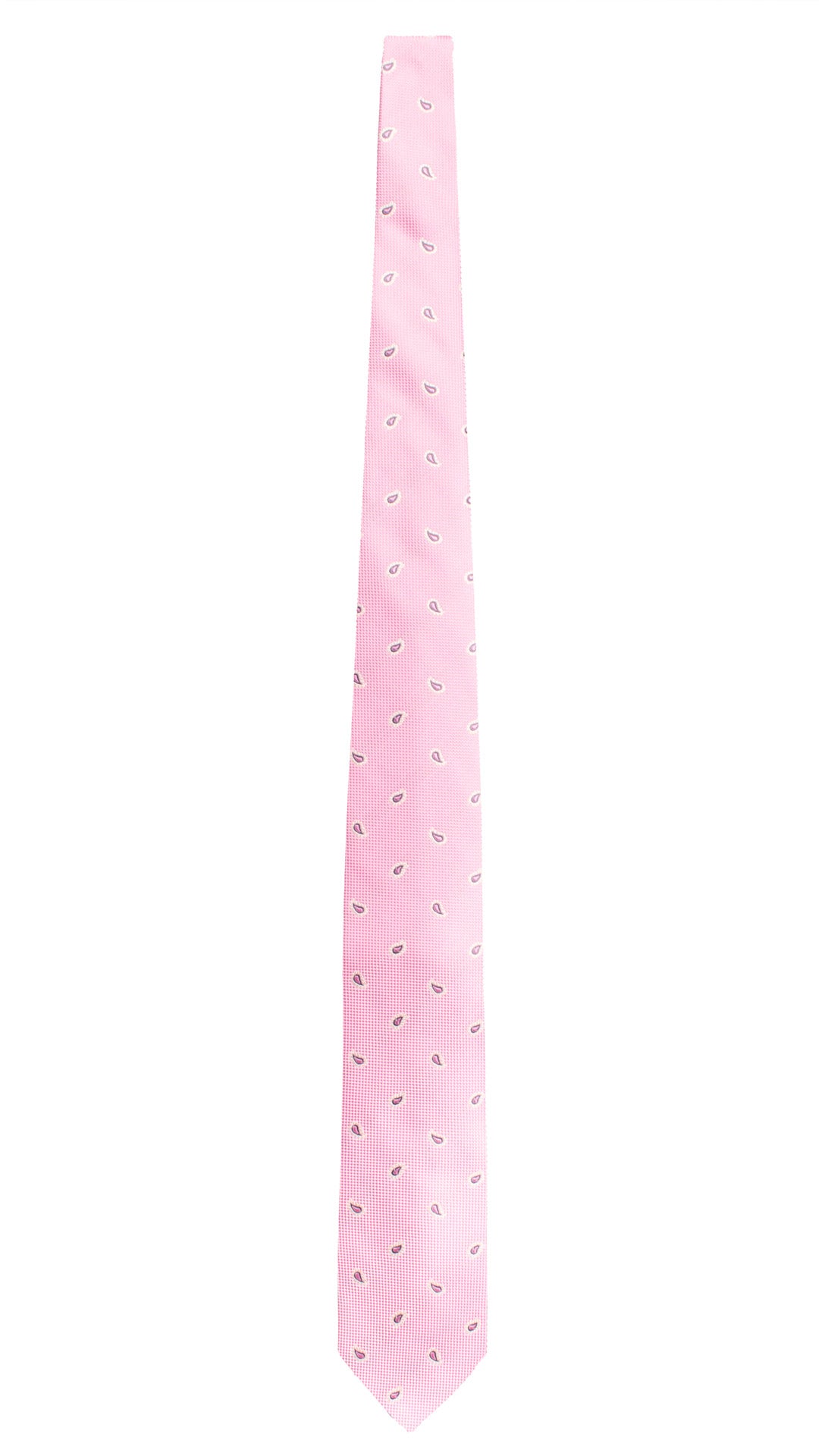 Cravatta di Seta Rosa Paisley Bianco Grigio 2084 Graffeo Cravatte Made in Italy Intera