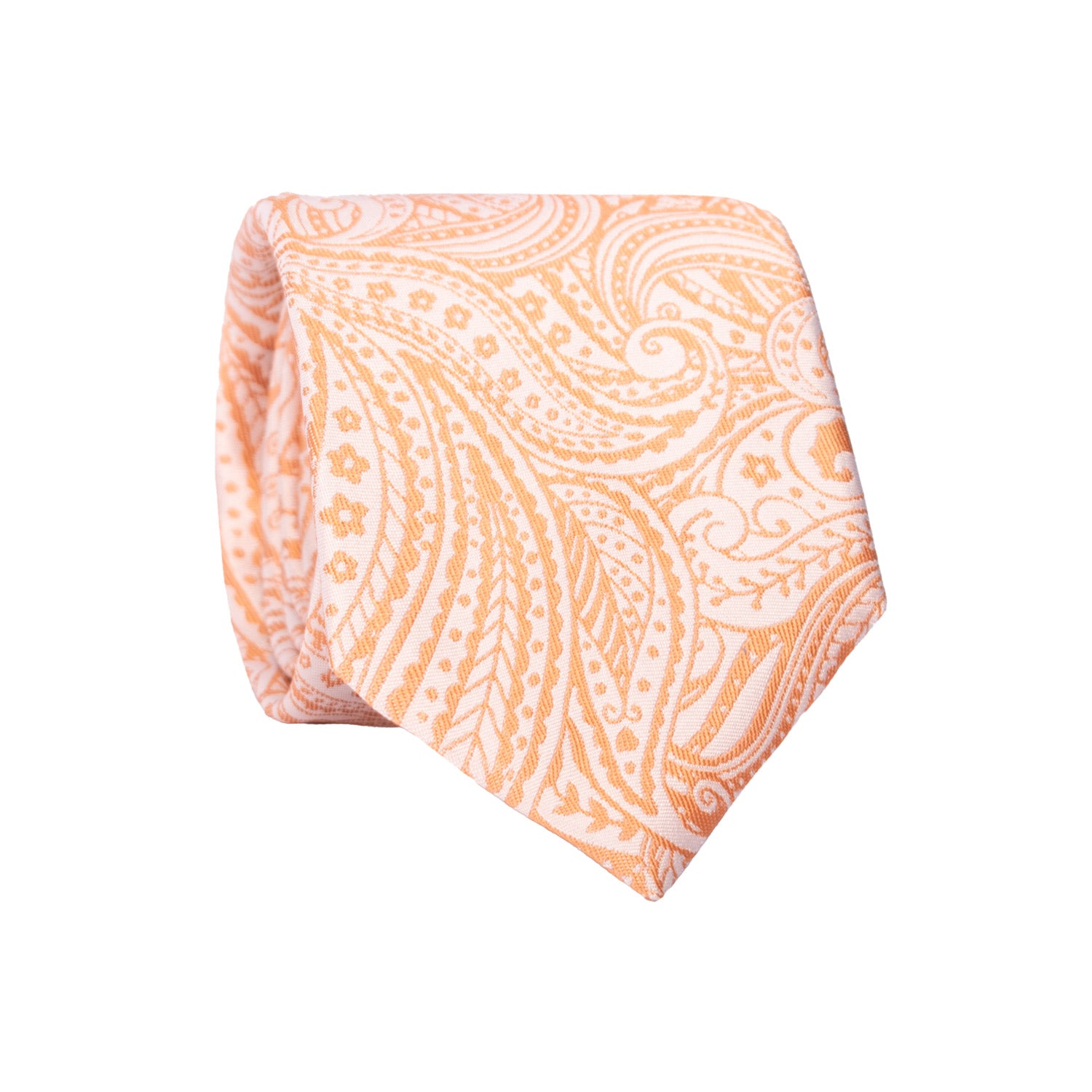 Cravatta di Seta Rosa Salmone Paisley Grigio Argento 7355 Graffeo Cravatte Made in Italy Rotolo