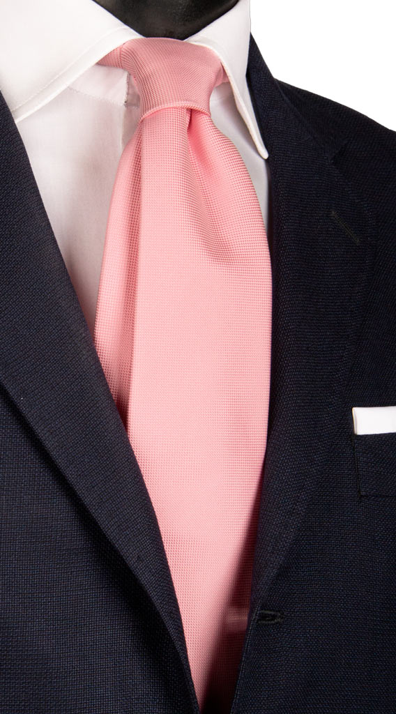 Cravatta di Seta Rosa Tinta Unita Made in Italy Graffeo Cravatte
