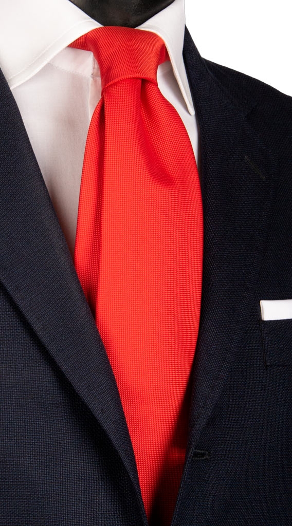 Cravatta di Seta Rossa Tinta Unita Made in Italy Graffeo Cravatte
