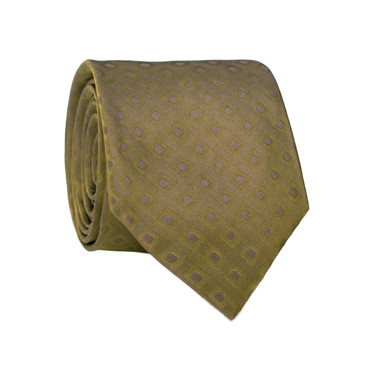 Cravatta di Seta Verde Cangiante Fantasia Viola 7285 Graffeo Cravatte Made in Italy Rotolo