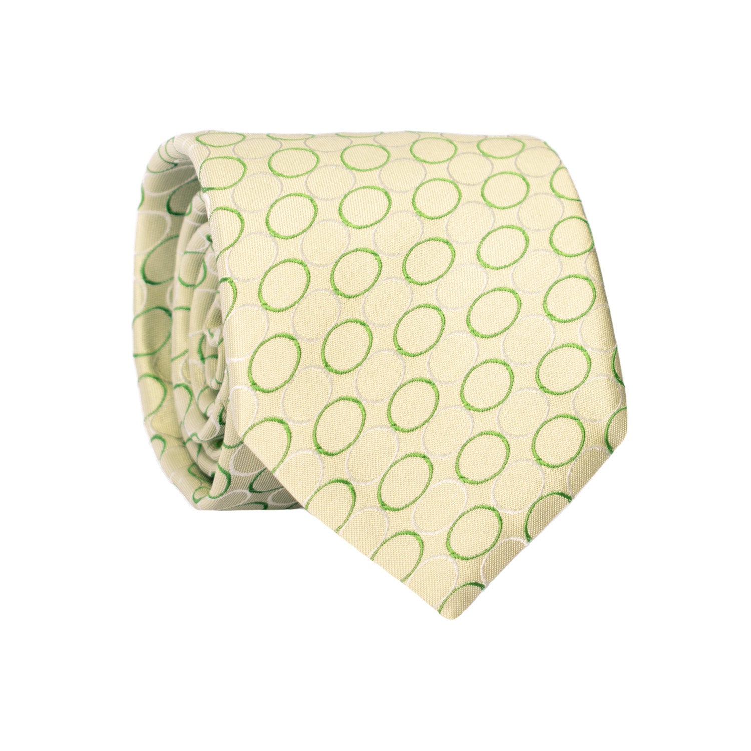 Cravatta di Seta Verde Fantasia Grigia Verde Scuro 7222 Graffeo Cravatte Made in Italy Rotolo