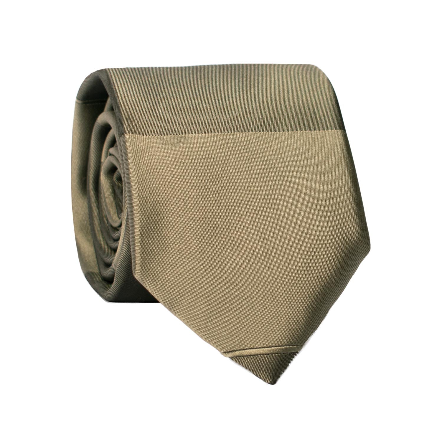 Cravatta di Seta Verde Militare con Righe Orizzontali Tono su Tono 7290 Graffeo Cravatte Made in Italy Rotolo