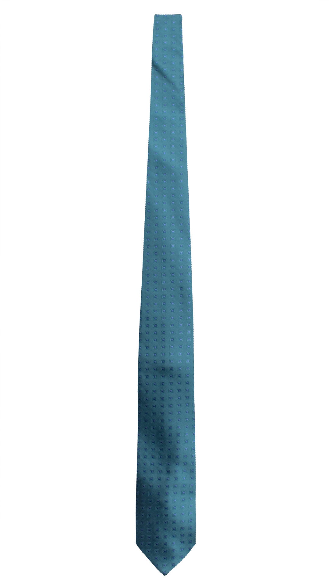 Cravatta di Seta Verde Petrolio Fantasia Bluette 1946 Graffeo Cravatte Made in Italy Intera