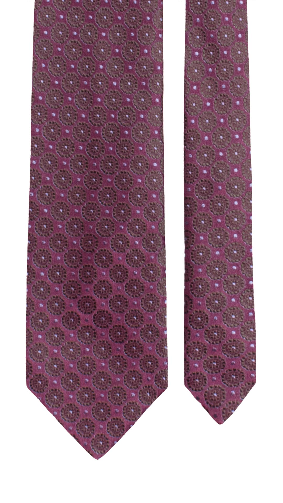 Cravatta di Seta Viola Fantasia Verde Lilla Effetto Cangiante AN7795 Made in Italy Graffeo Cravatte Pala