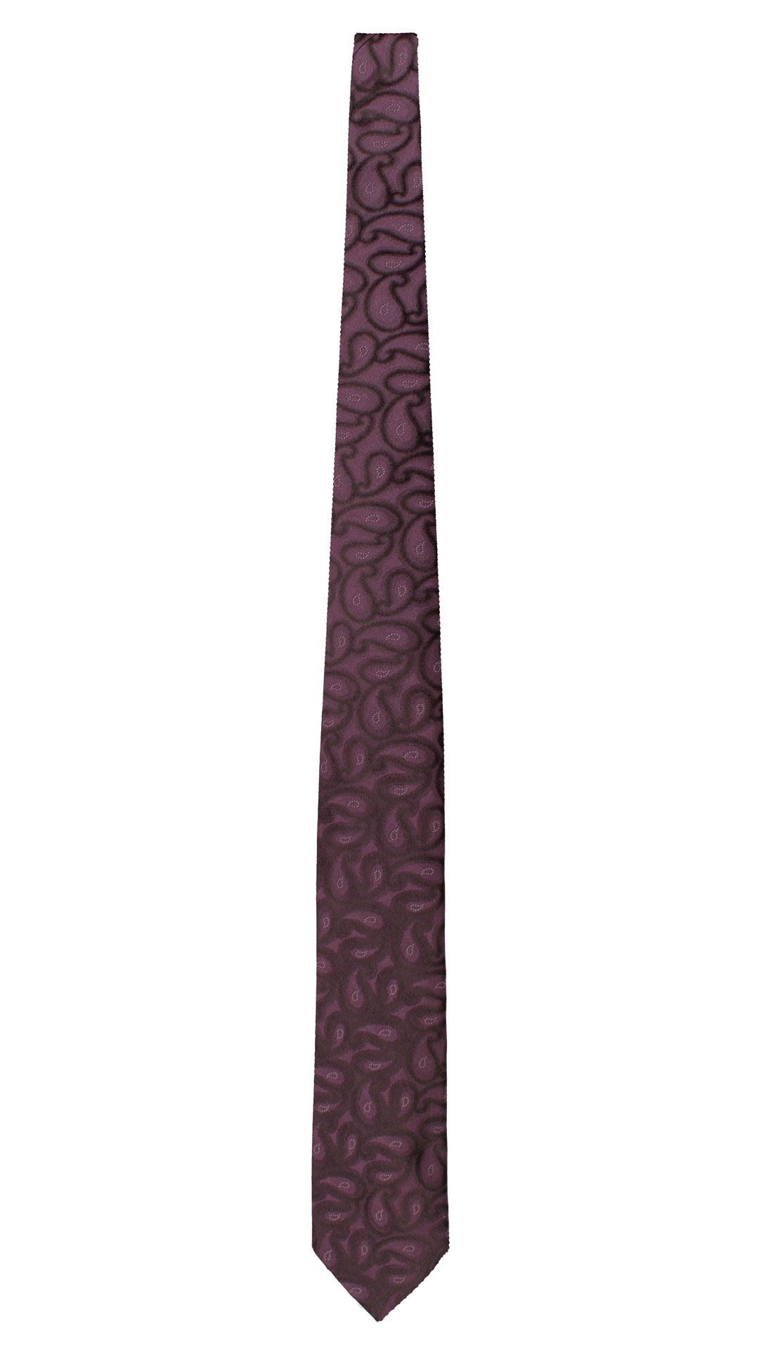 Cravatta di Seta Viola Paisley Nero Grigio AN7557 Made in Italy Graffeo Cravatte Intera