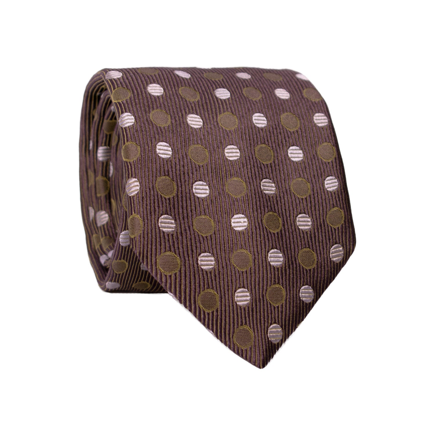 Cravatta di Seta Viola Verde Fantasia Tono su Tono Glicine 7248 Graffeo Cravatte Made in Italy Rotolo