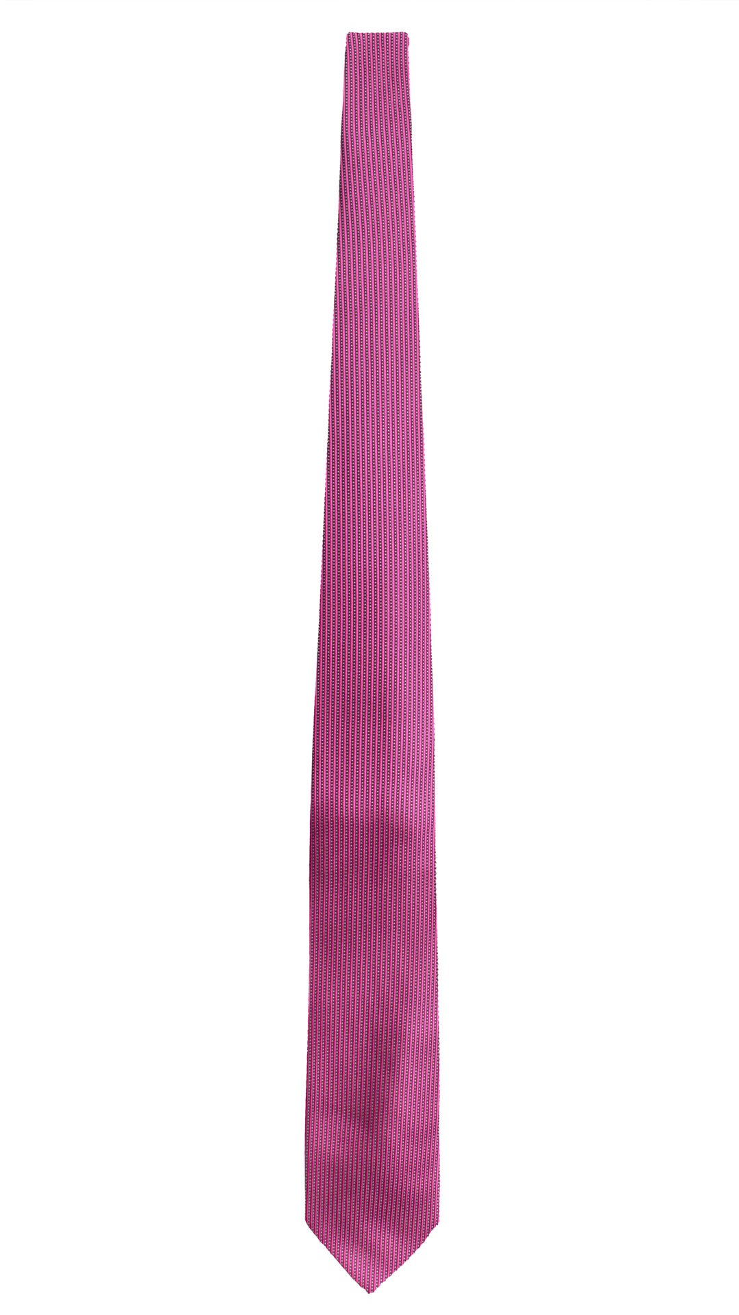Cravatta di Seta con Riga Verticale Fucsia Bordeaux Bianca 2170 Graffeo Cravatte Made in Italy Intera