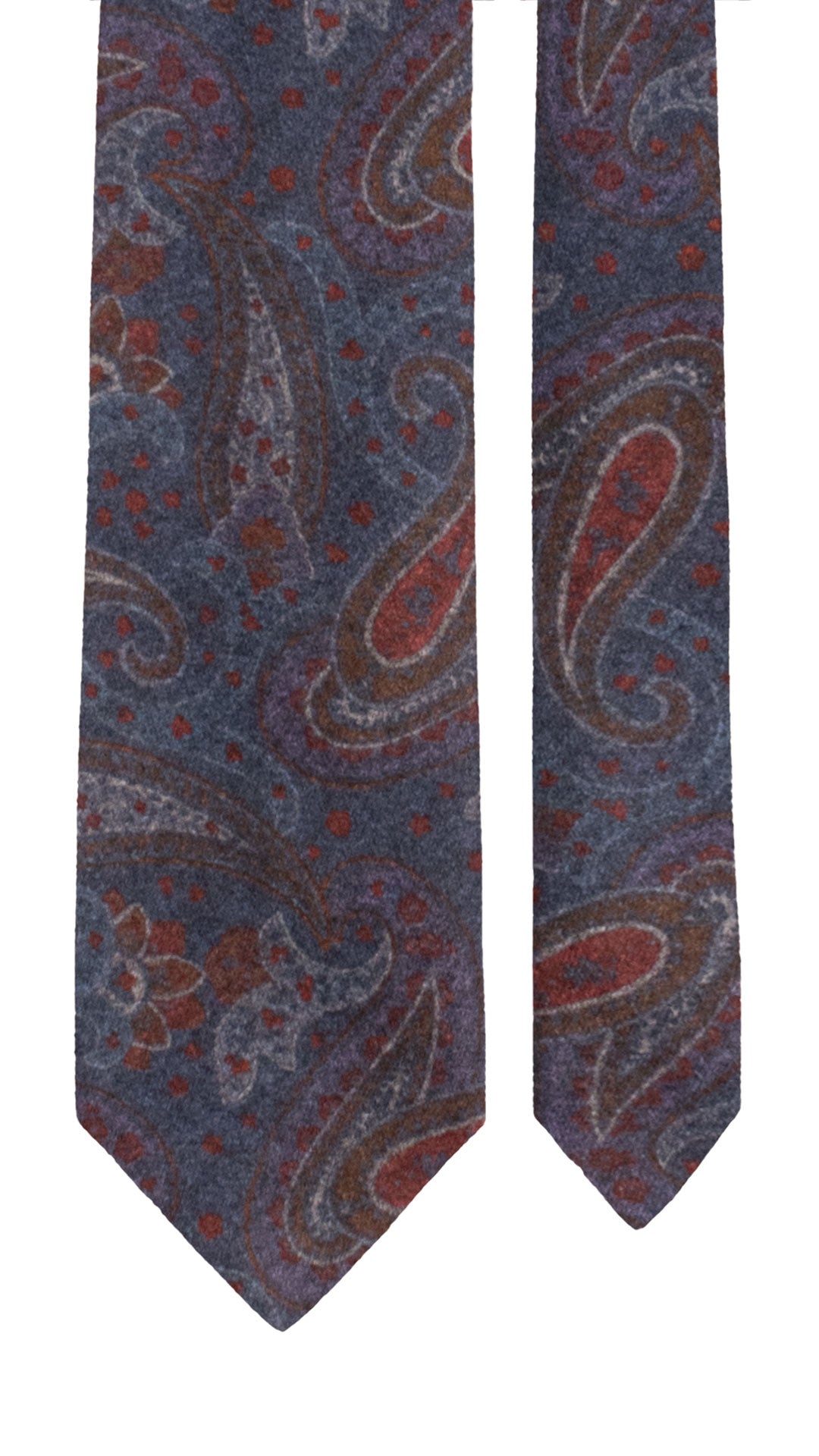 Cravatta di Lana Blu Paisley Multicolor L1219 Made in Italy Graffeo Cravatte Pala