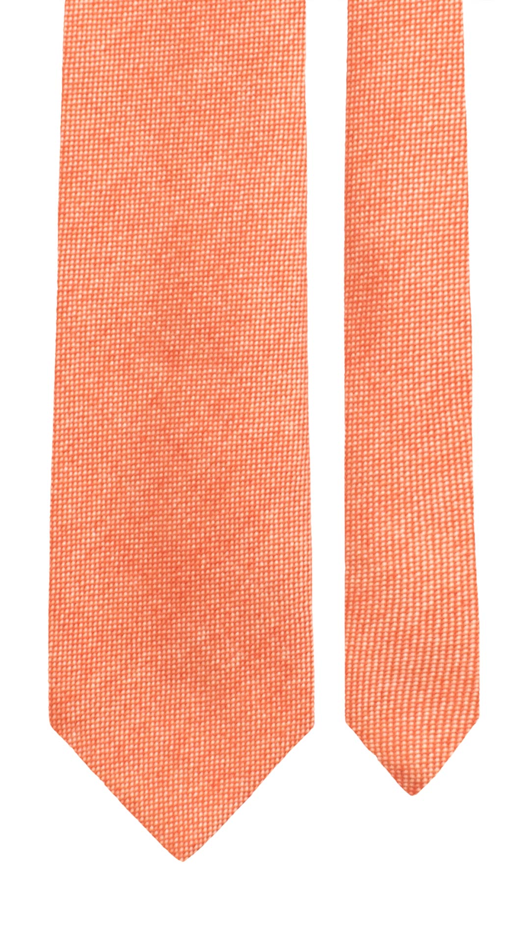 Cravatta in Lana Cashmere Arancione Chiaro Bianco Tinta Unita L1256 Made in Italy Graffeo Cravatte Pala