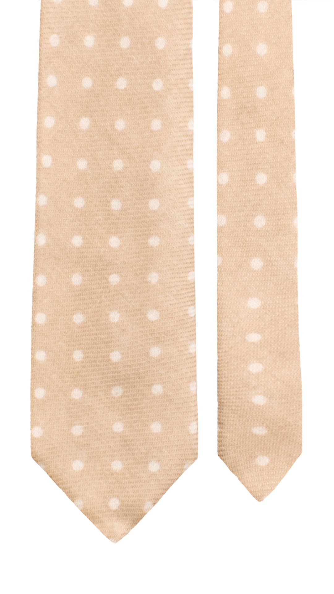 Cravatta in Lana Cashmere Beige a Pois Beige Chiaro L1207 Made in Italy Graffeo Cravatte Pala