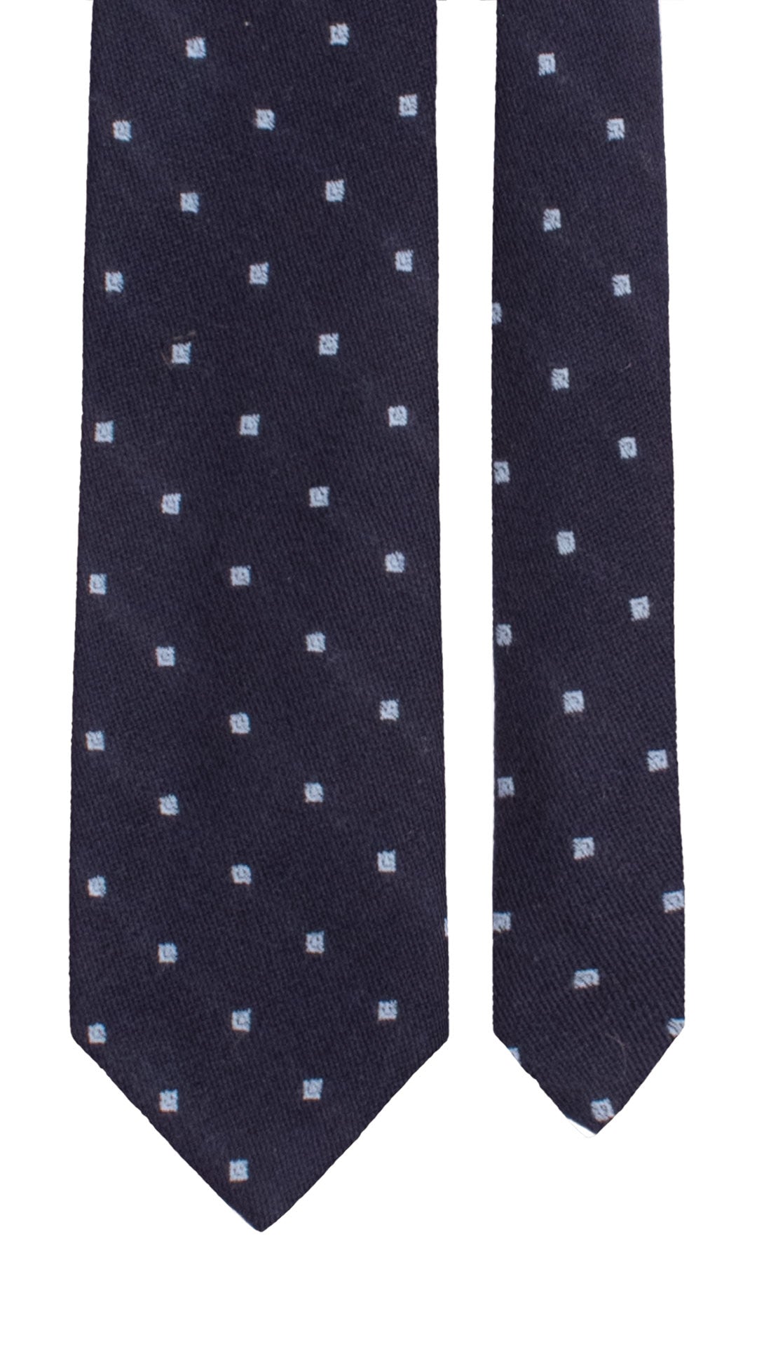 Cravatta in Lana Cashmere Blu Fantasia Azzurra L1210 Made in Italy Graffeo Cravatte Pala