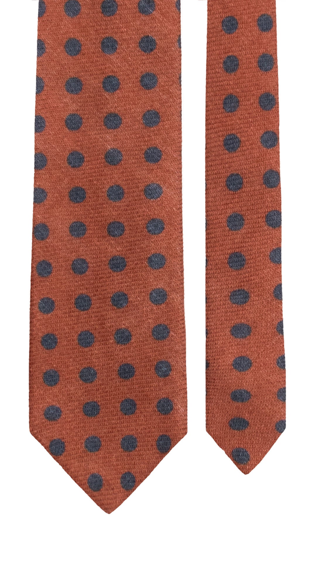 Cravatta in Lana Cashmere Marrone a Pois Blu L1197 Made in Italy Graffeo Cravatte Pala