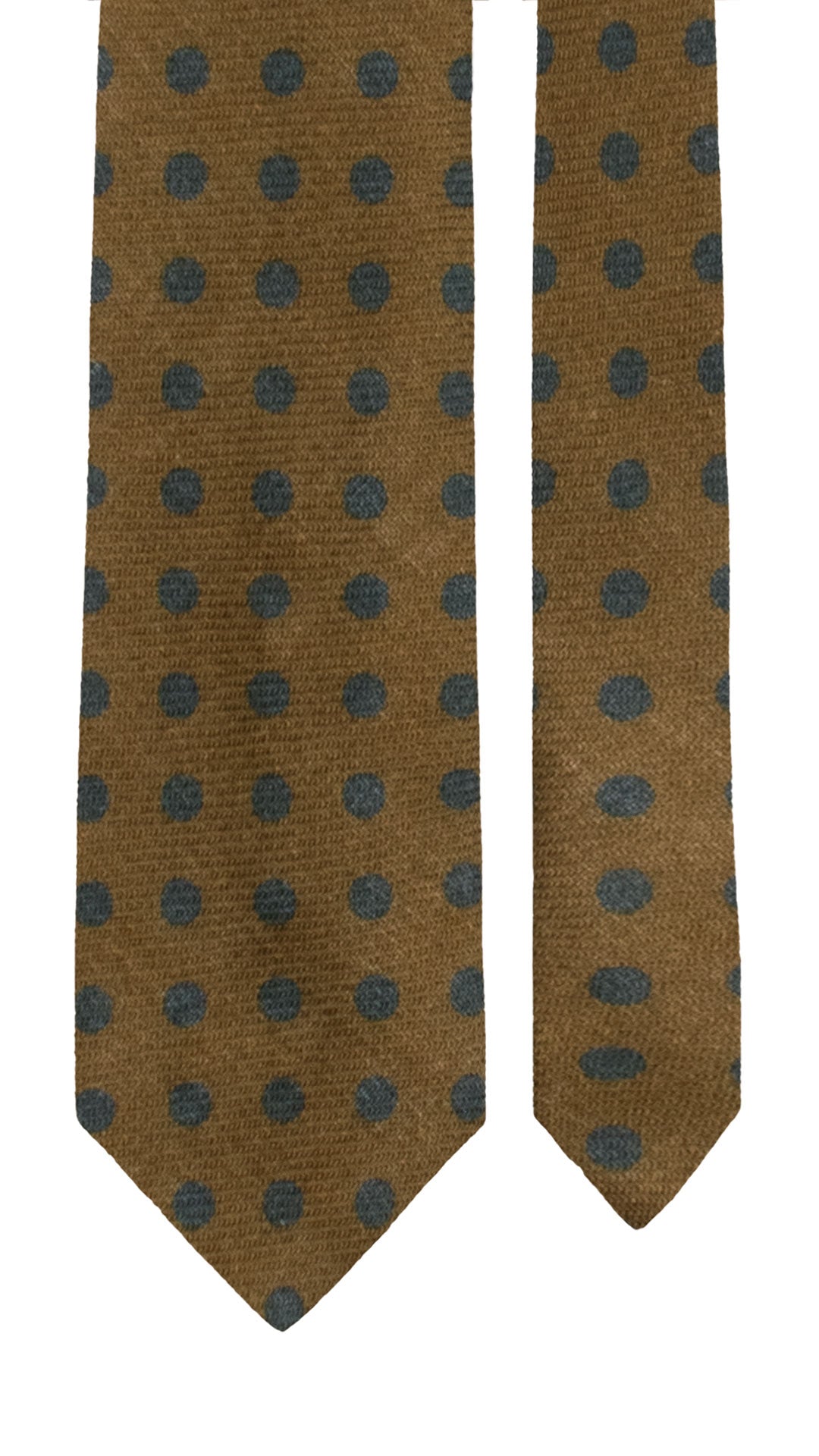 Cravatta in Lana Cashmere Verde a Pois Blu L1202 Made in Italy Graffeo Cravatte Pala