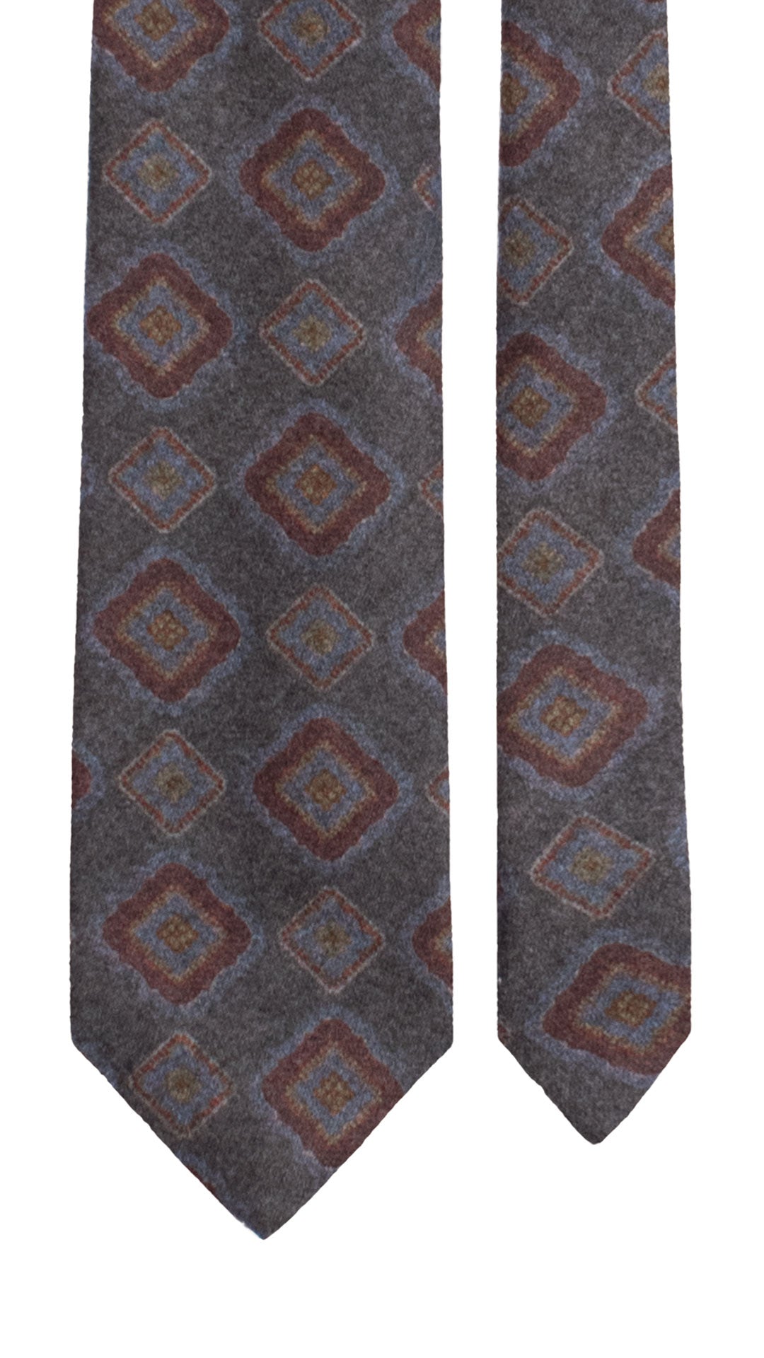 Cravatta di Lana Grigio Antracite Fantasia Multicolor L1225 Made in Italy Graffeo Cravatte Pala