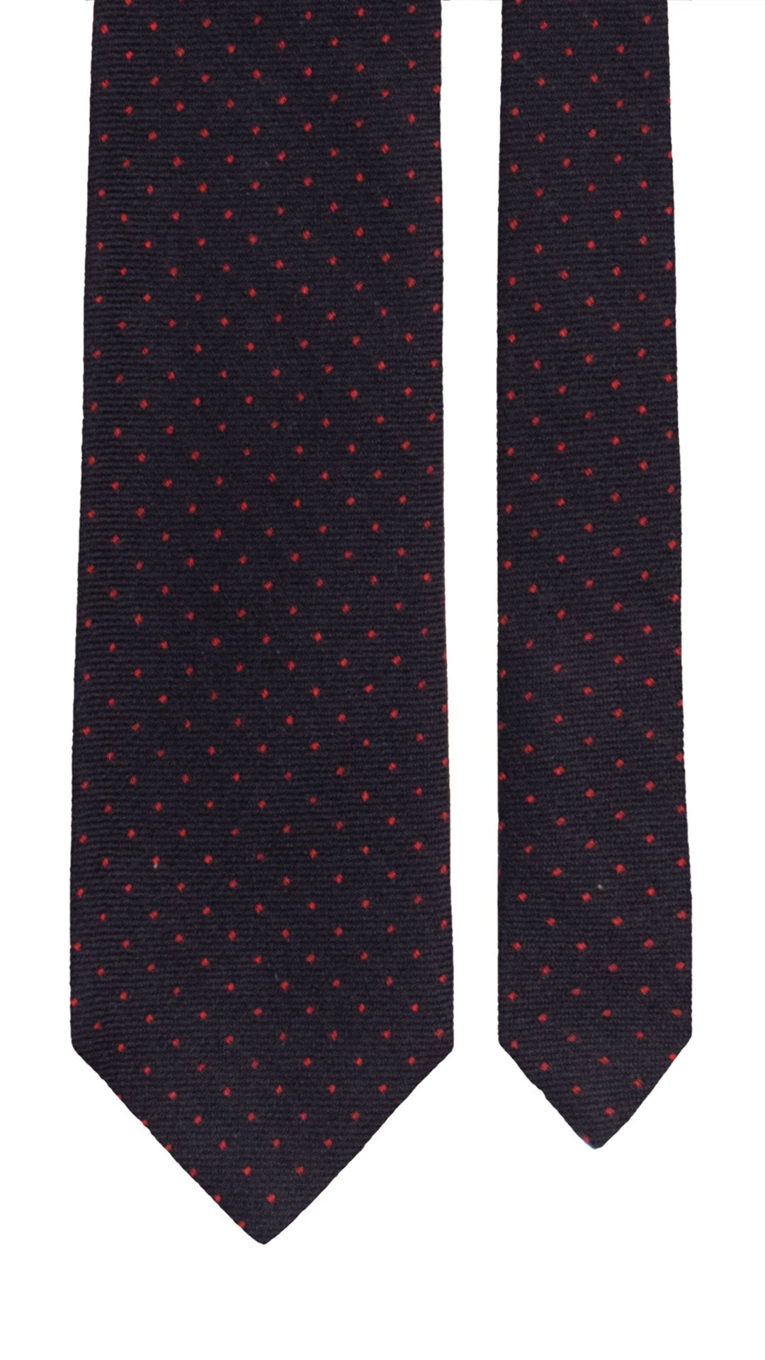 Cravatta in Lana Seta Blu Fantasia Rosso L1295 Made in Italy Graffeo Cravatte Pala