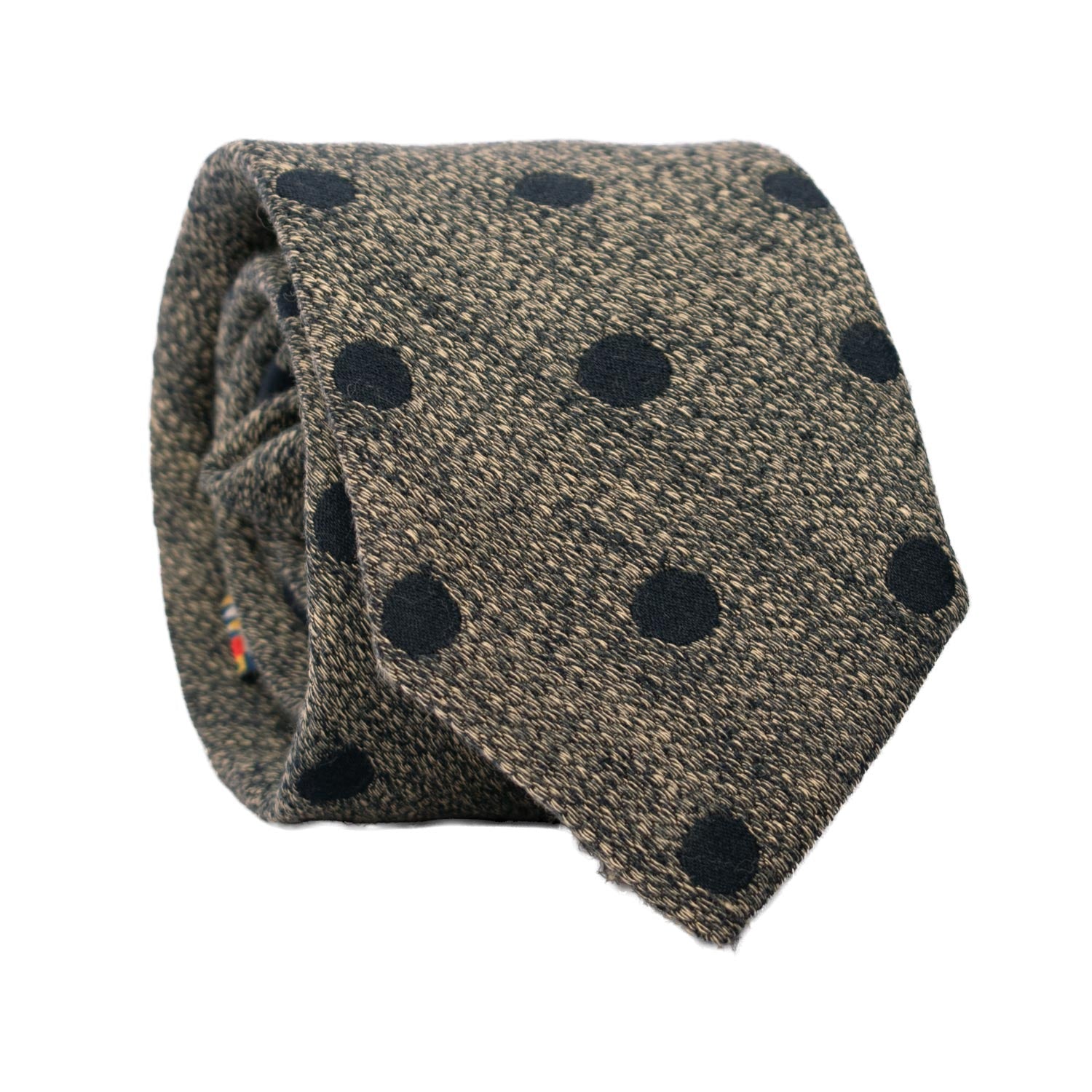 Cravatta-in-Lana-Seta-Gialla-Blu-a-Pois-Blu-L1146
Rotolo