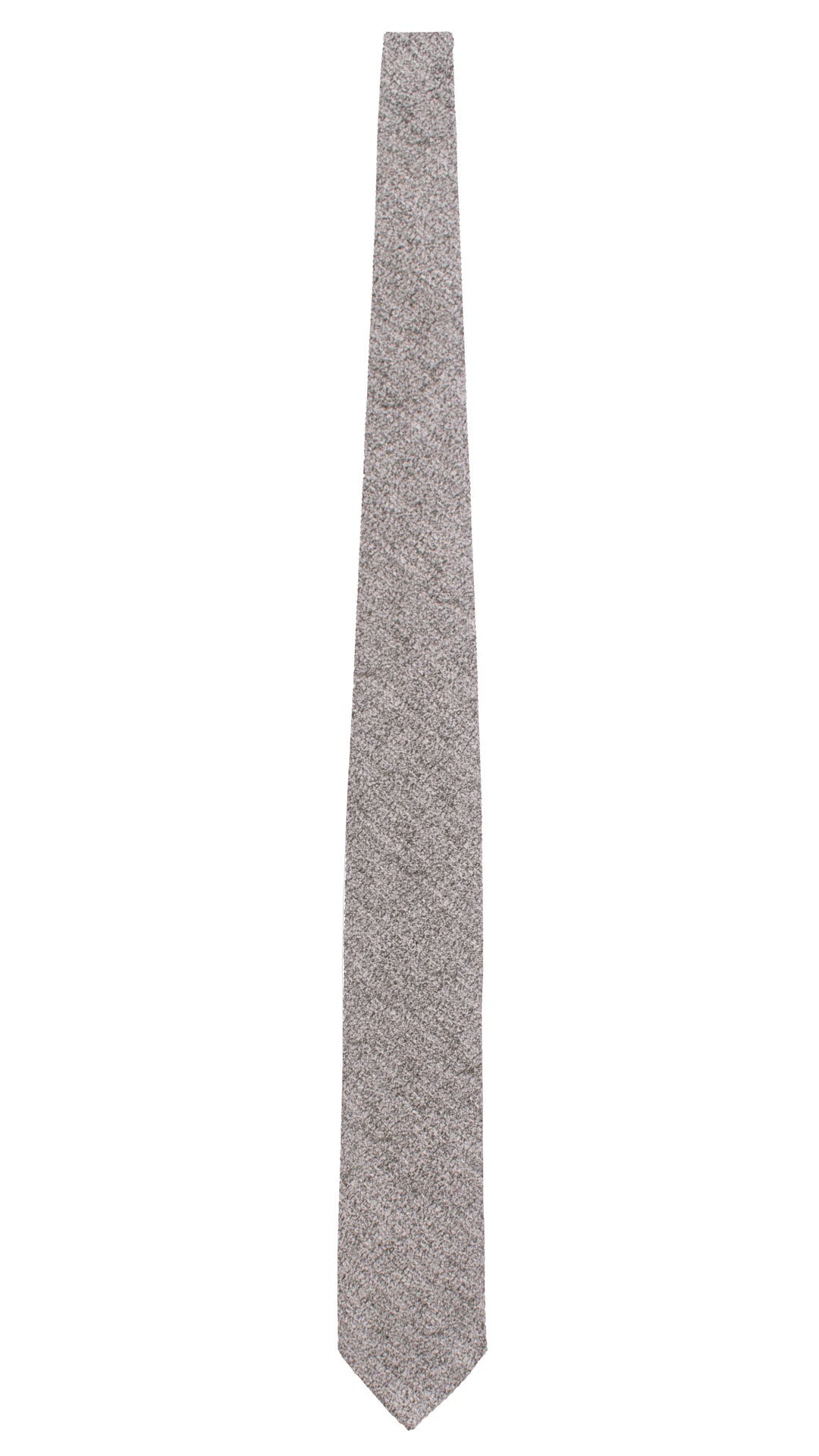 Cravatta in Lana Seta Fiammata Grigia Chiara L1264 Made in Italy Graffeo Cravatte Intera