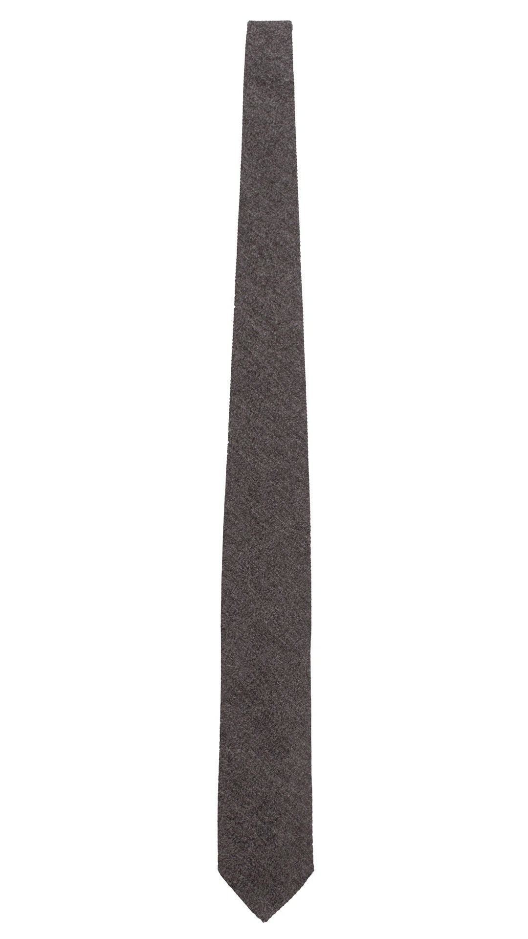 Cravatta in Lana Seta Fiammata Grigio Antracite L1262 Made in Italy Graffeo Cravatte Intera