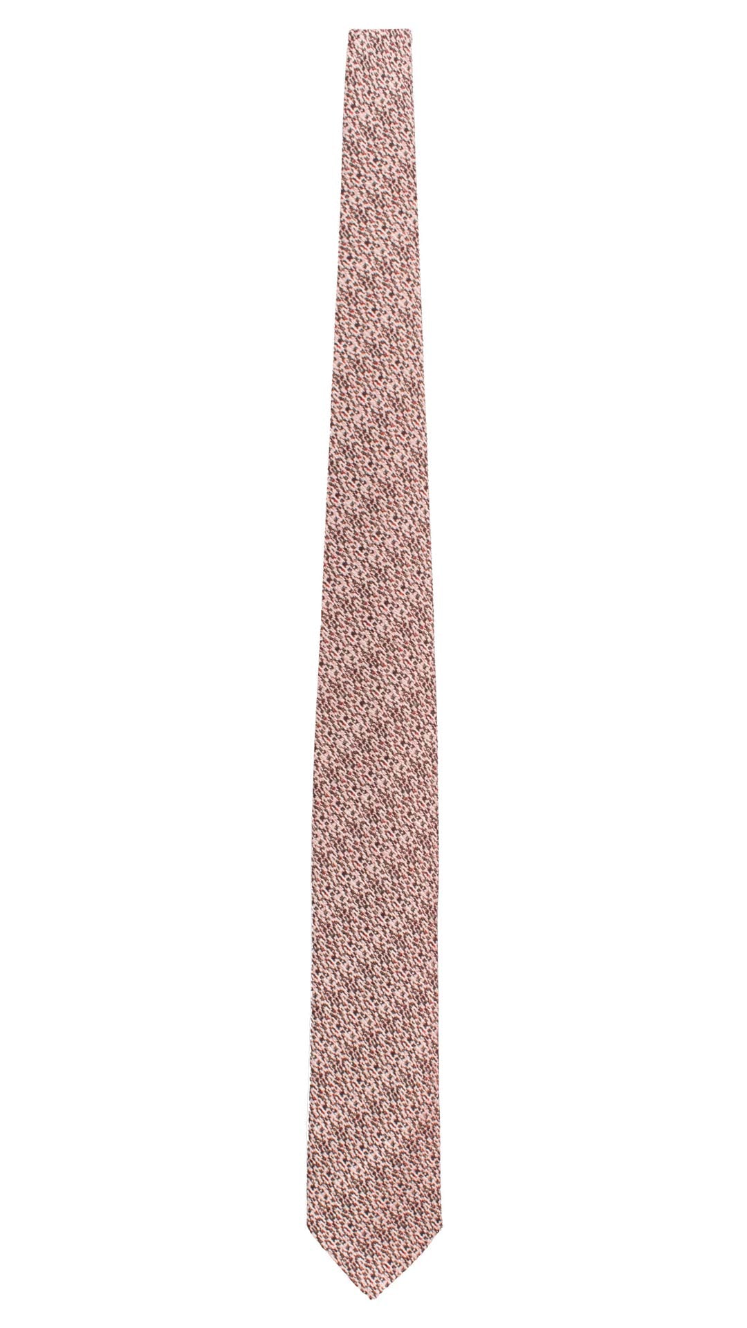 Cravatta in Lana Seta Rosa Fantasia Bordeaux Nero Grigio L1366 Made in Italy Graffeo Cravatte Intera