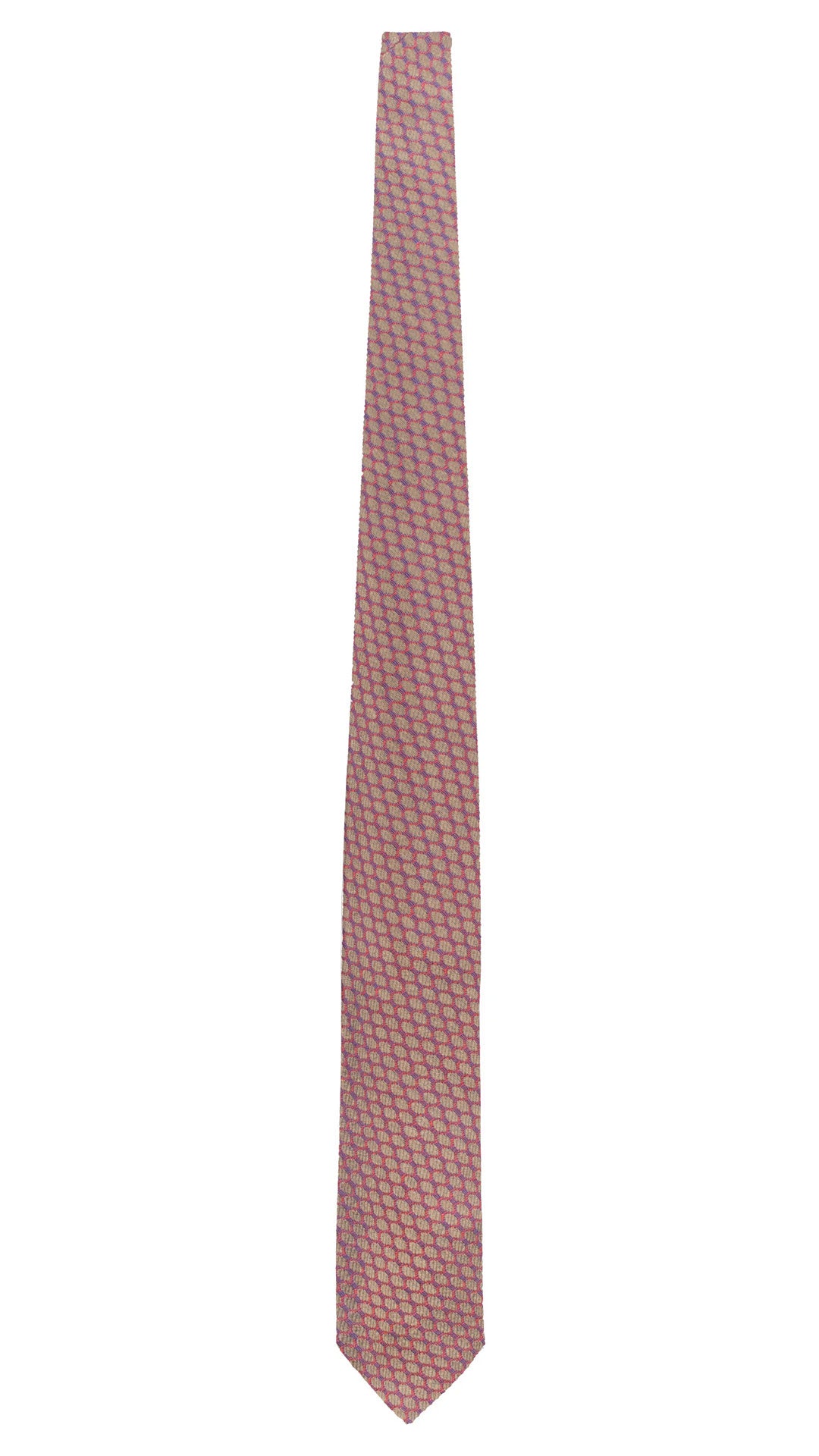 Cravatta in Lana Seta Rossa Bluette Fantasia Verde L1303 Made in Italy Graffeo Cravatte Intera